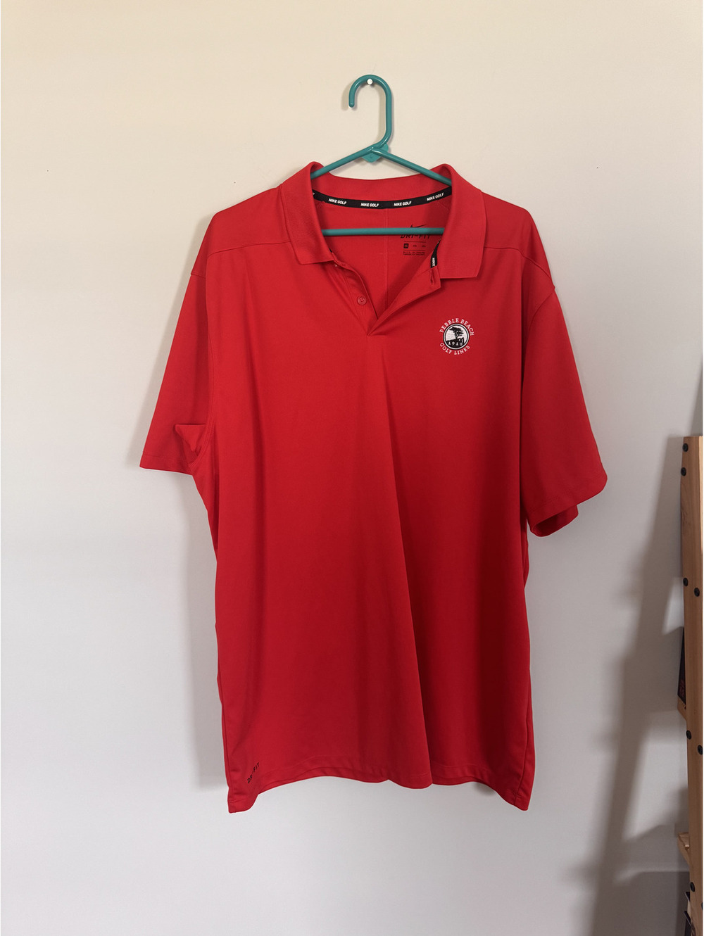 Nike Golf Dri-Fit x Pebble Beach Golf Links Red Polo Shirt Size Mens 3XL
